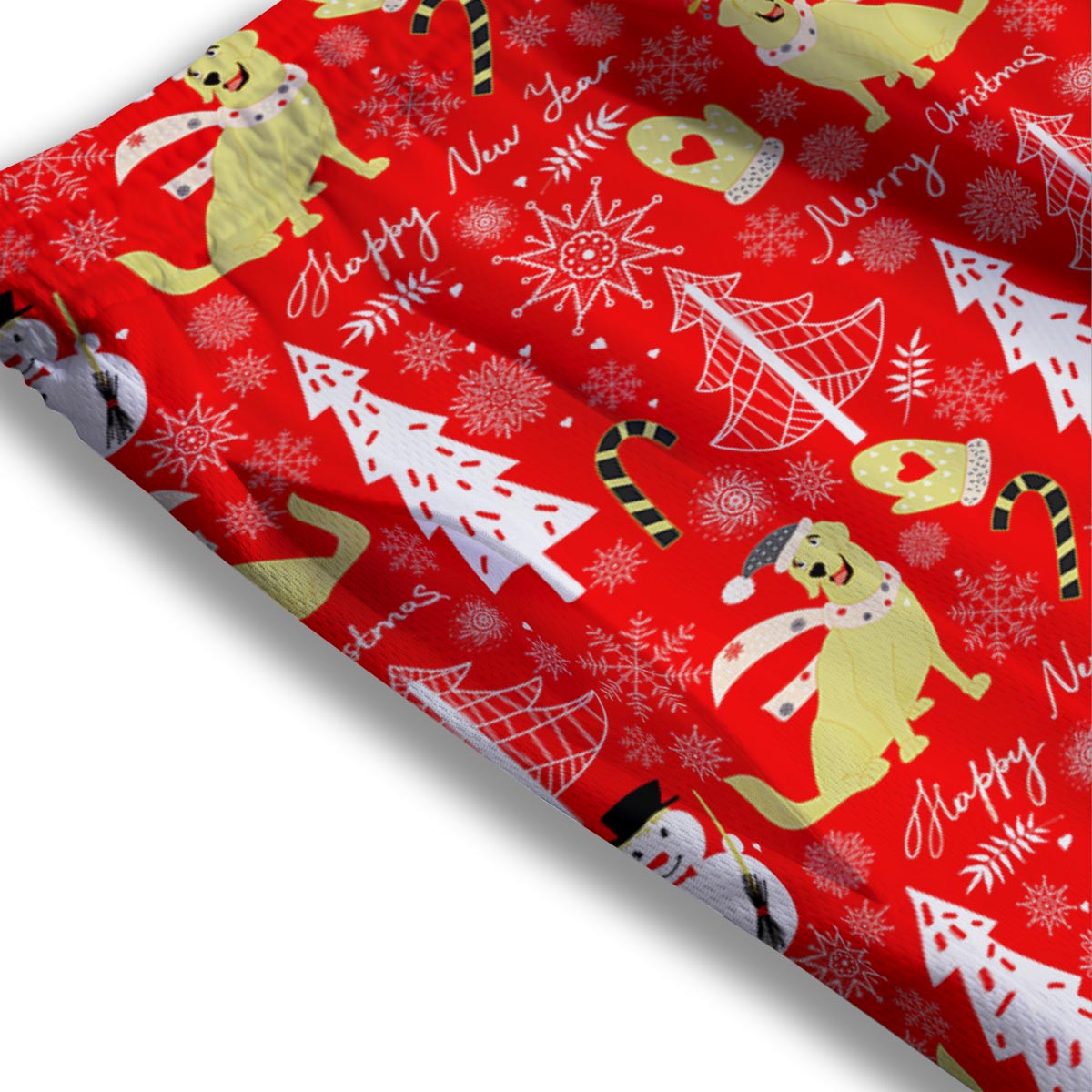 Labrador Retriever Snowman Print Pattern Mesh Shorts