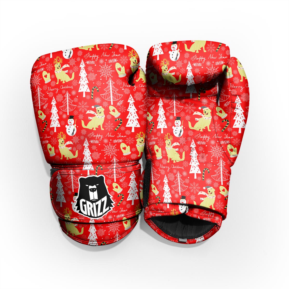 Labrador Retriever Snowman Print Pattern Pro Boxing Glove