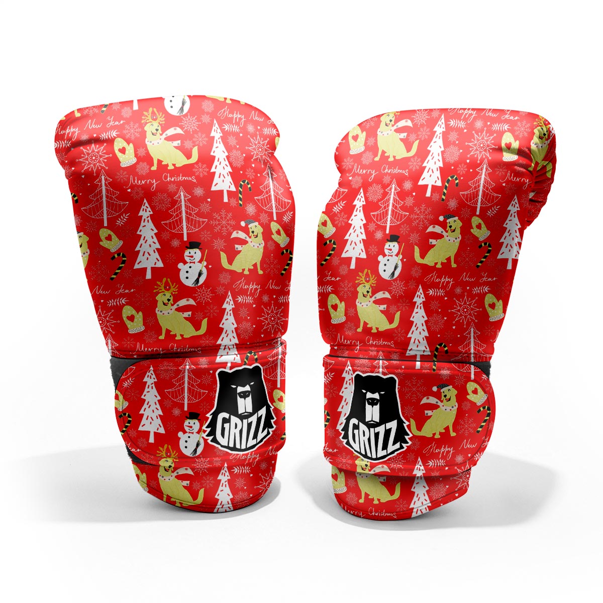 Labrador Retriever Snowman Print Pattern Pro Boxing Glove