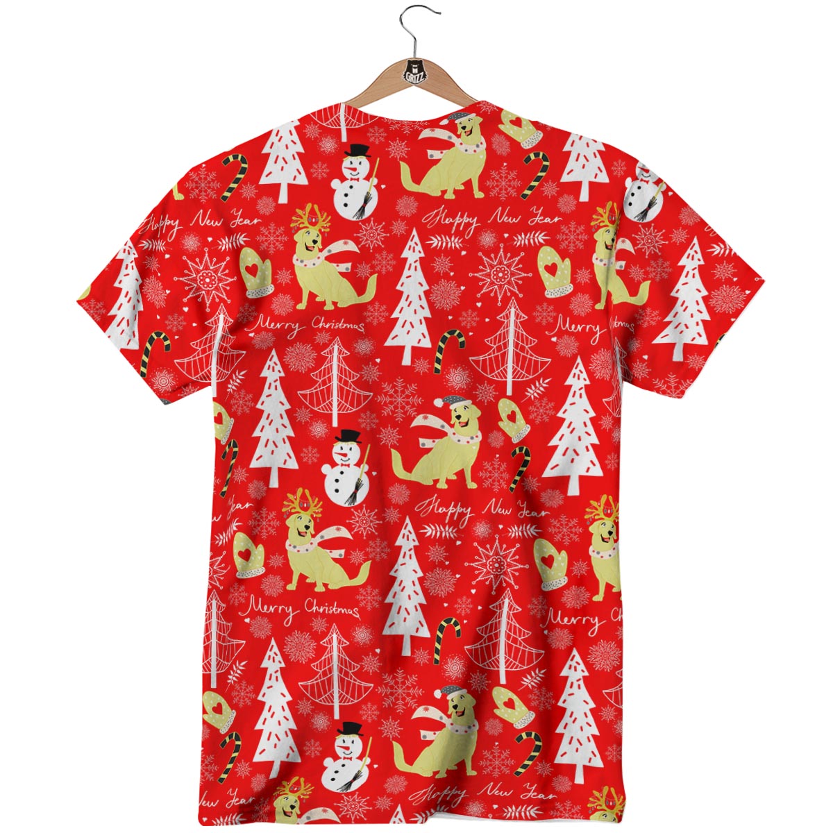 Labrador Retriever Snowman Print Pattern T-Shirt-grizzshop