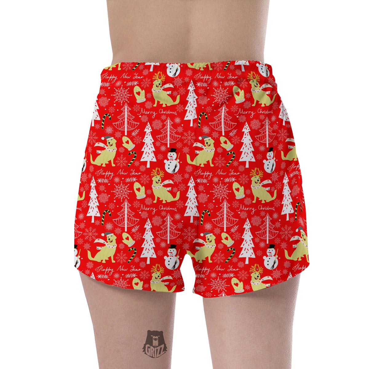 Labrador Retriever Snowman Print Pattern Women's Shorts-grizzshop
