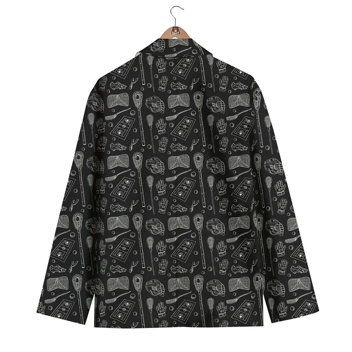 Lacrosse Doodle Print Pattern Men's Blazer-grizzshop