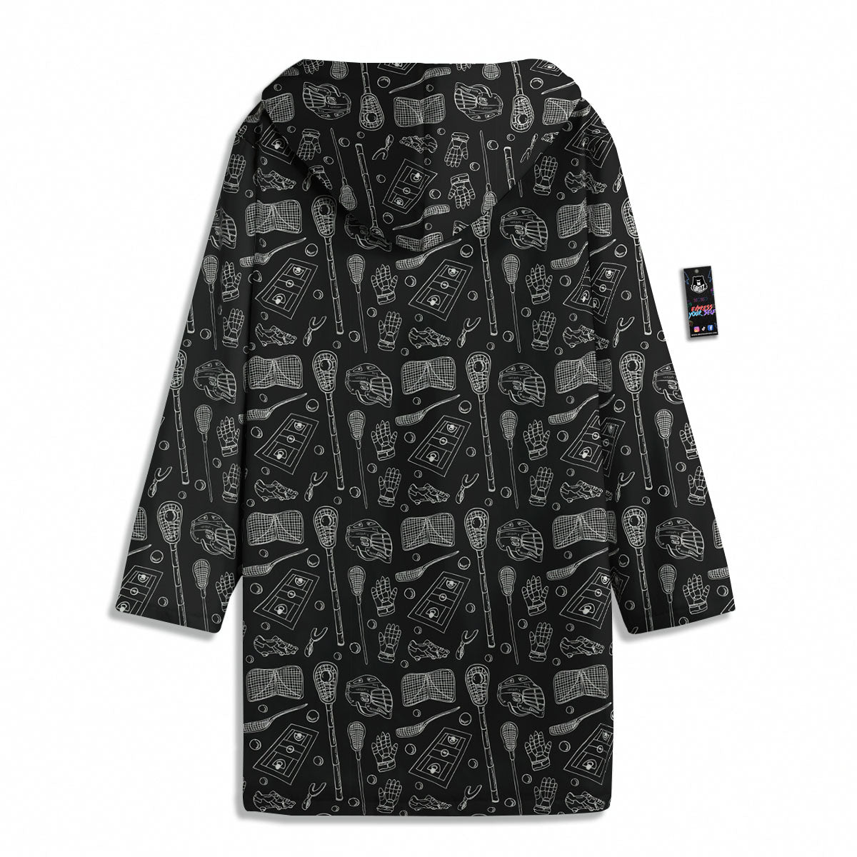 Lacrosse Doodle Print Pattern Men's Windbreaker Jacket-grizzshop
