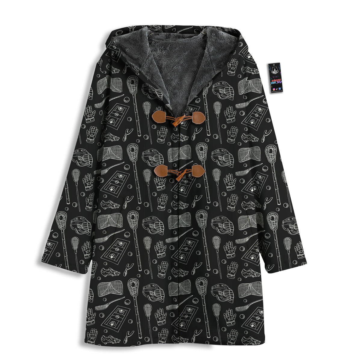 Lacrosse Doodle Print Pattern Men's Windbreaker Jacket-grizzshop