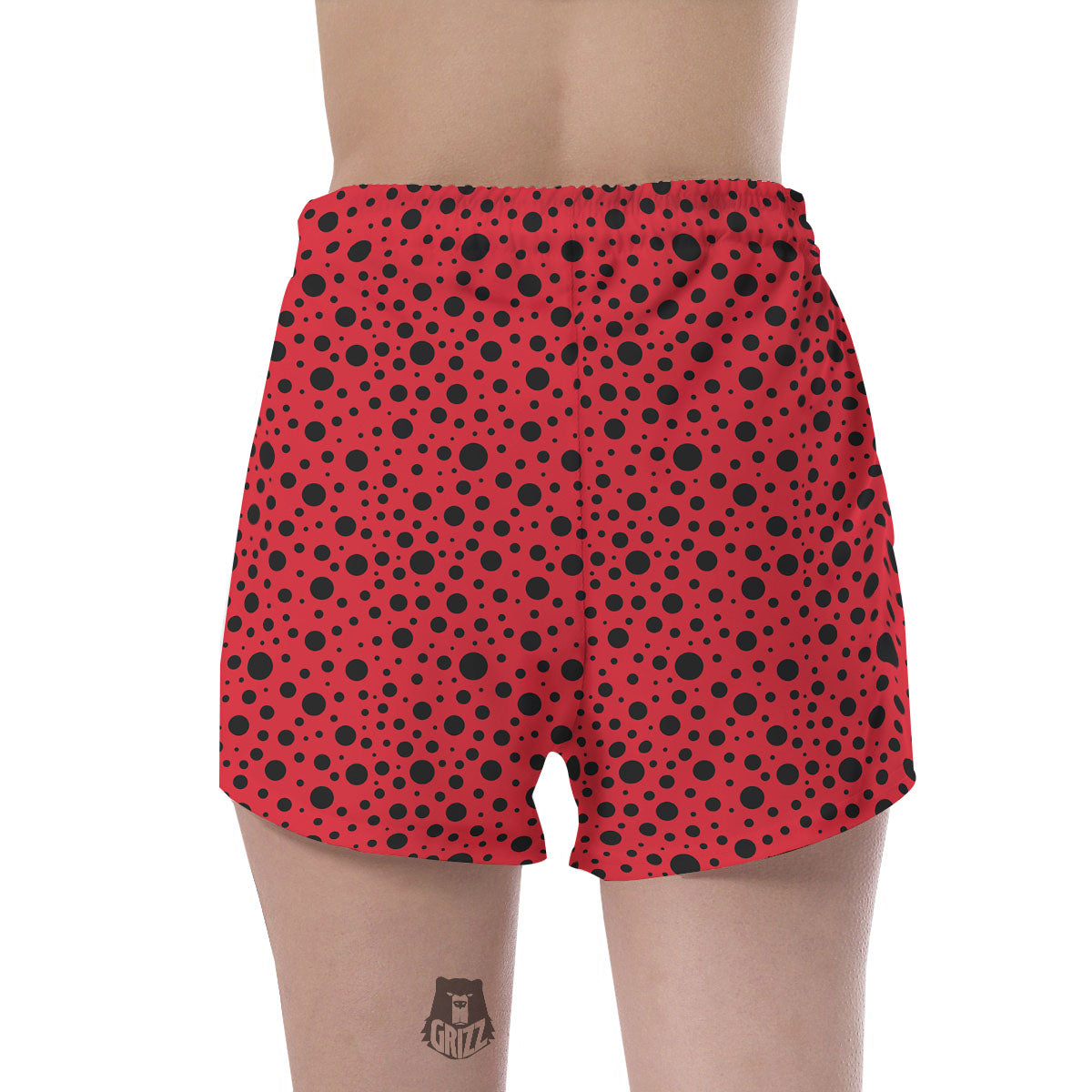 Ladybird Black Spots Print Pattern Women's Shorts-grizzshop