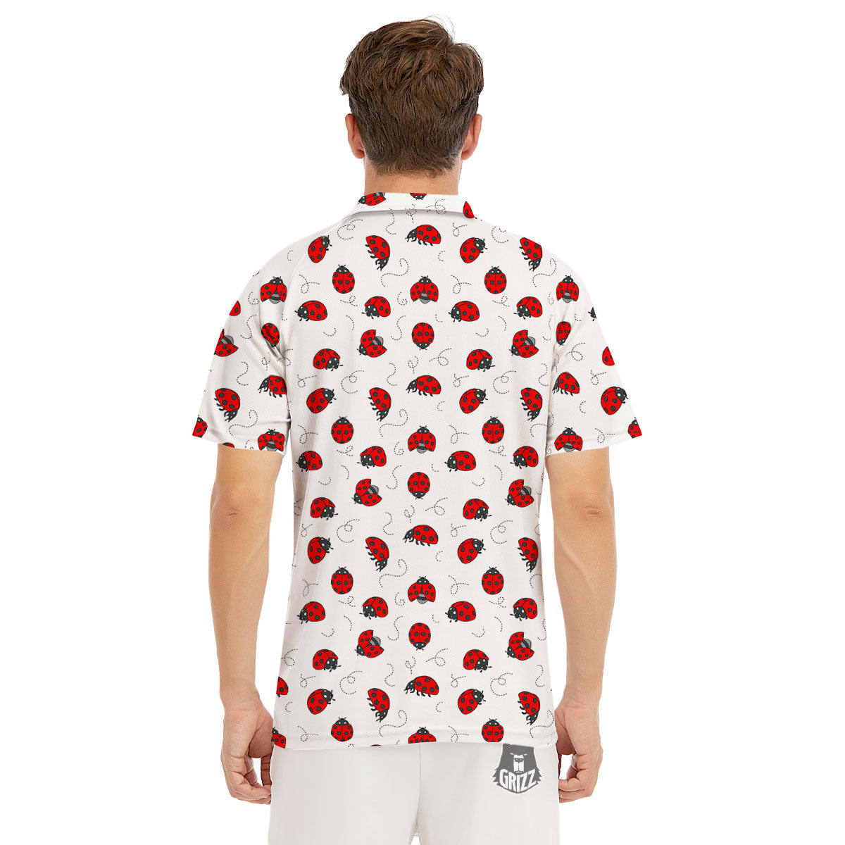 Ladybird Cartoon Print Pattern Men's Golf Shirts-grizzshop