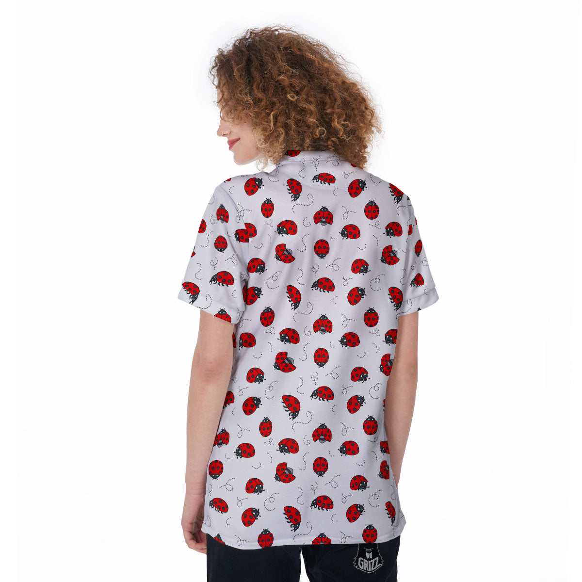 Ladybird Cartoon Print Pattern Women's Golf Shirts-grizzshop