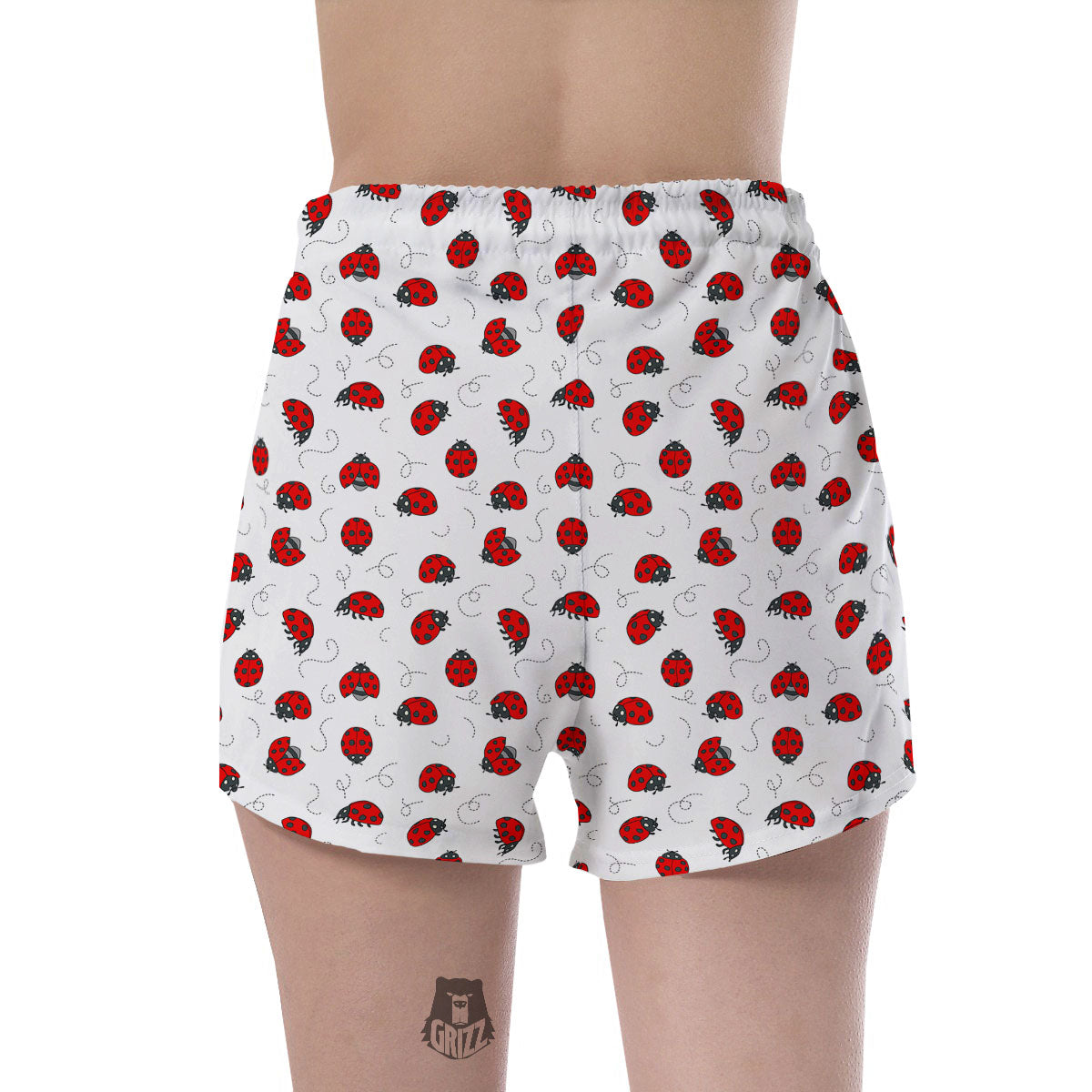 Ladybird Cartoon Print Pattern Women's Shorts-grizzshop