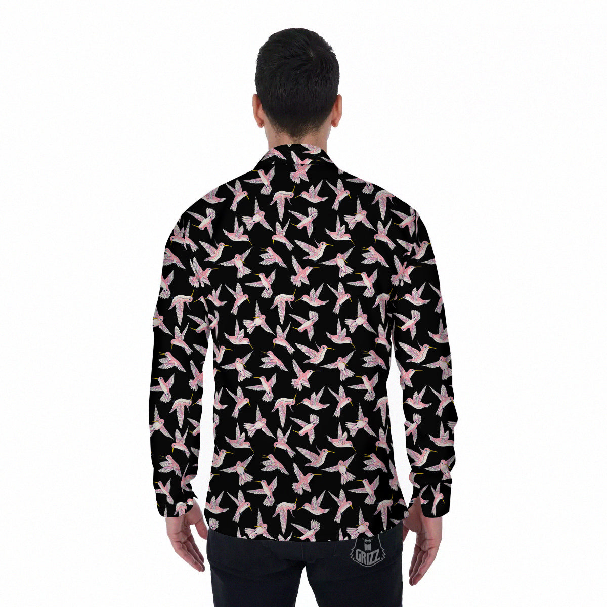 Ladybird Cute Print Pattern Men's Long Sleeve Shirts-grizzshop