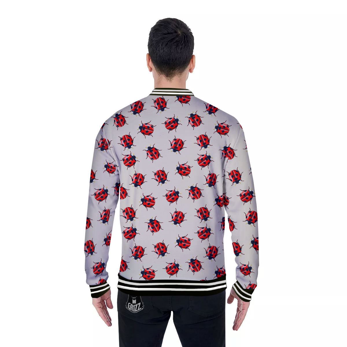 Ladybird Little Print Pattern Baseball Jacket-grizzshop