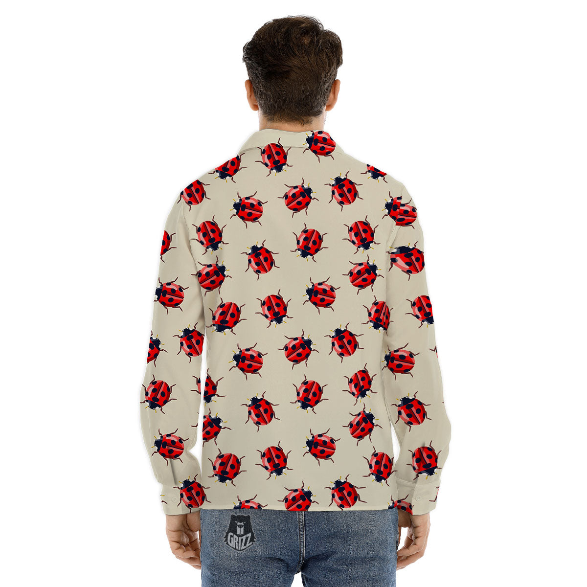 Ladybird Little Print Pattern Men's Dress Shirts-grizzshop