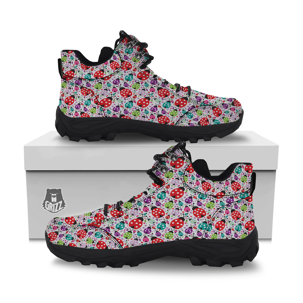 Ladybug Cute Print Pattern Hiking Shoes-grizzshop