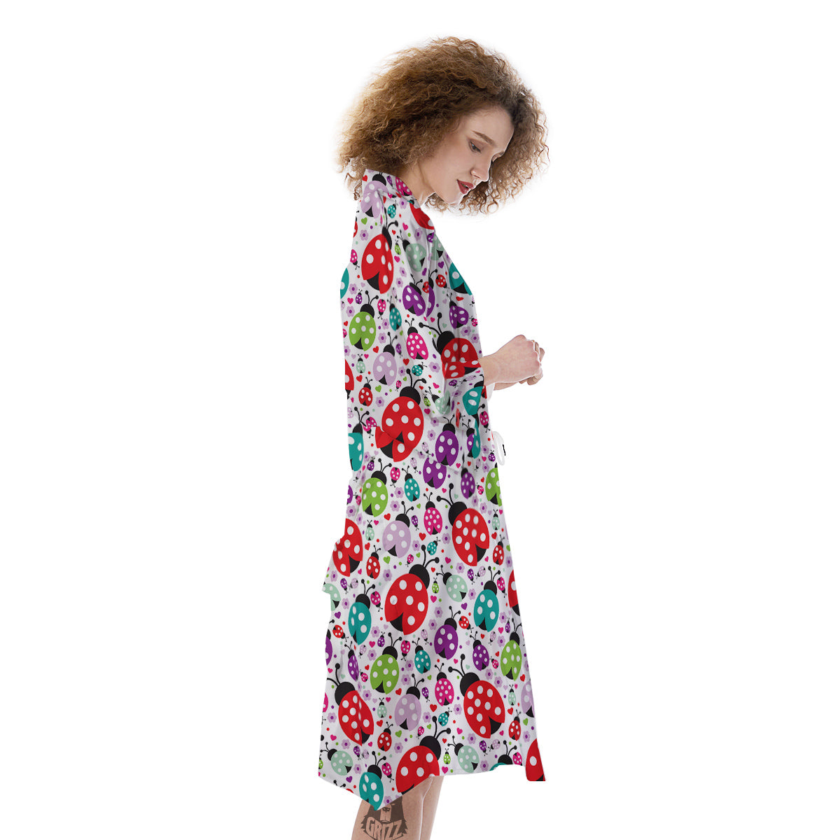Ladybug Cute Print Pattern Kimono-grizzshop