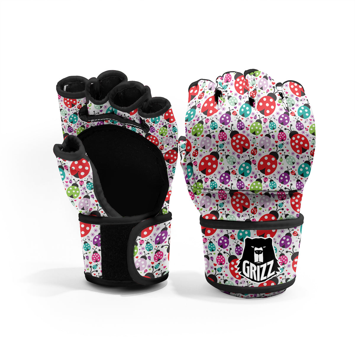 Ladybug Cute Print Pattern MMA Gloves-grizzshop