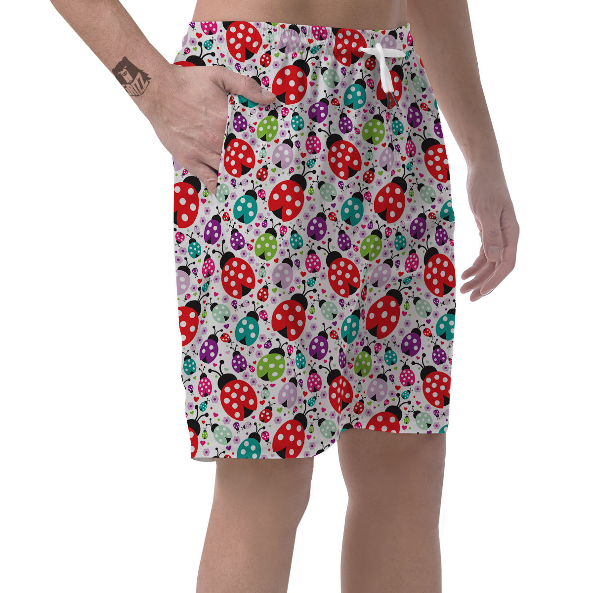 Ladybug Cute Print Pattern Men's Shorts-grizzshop