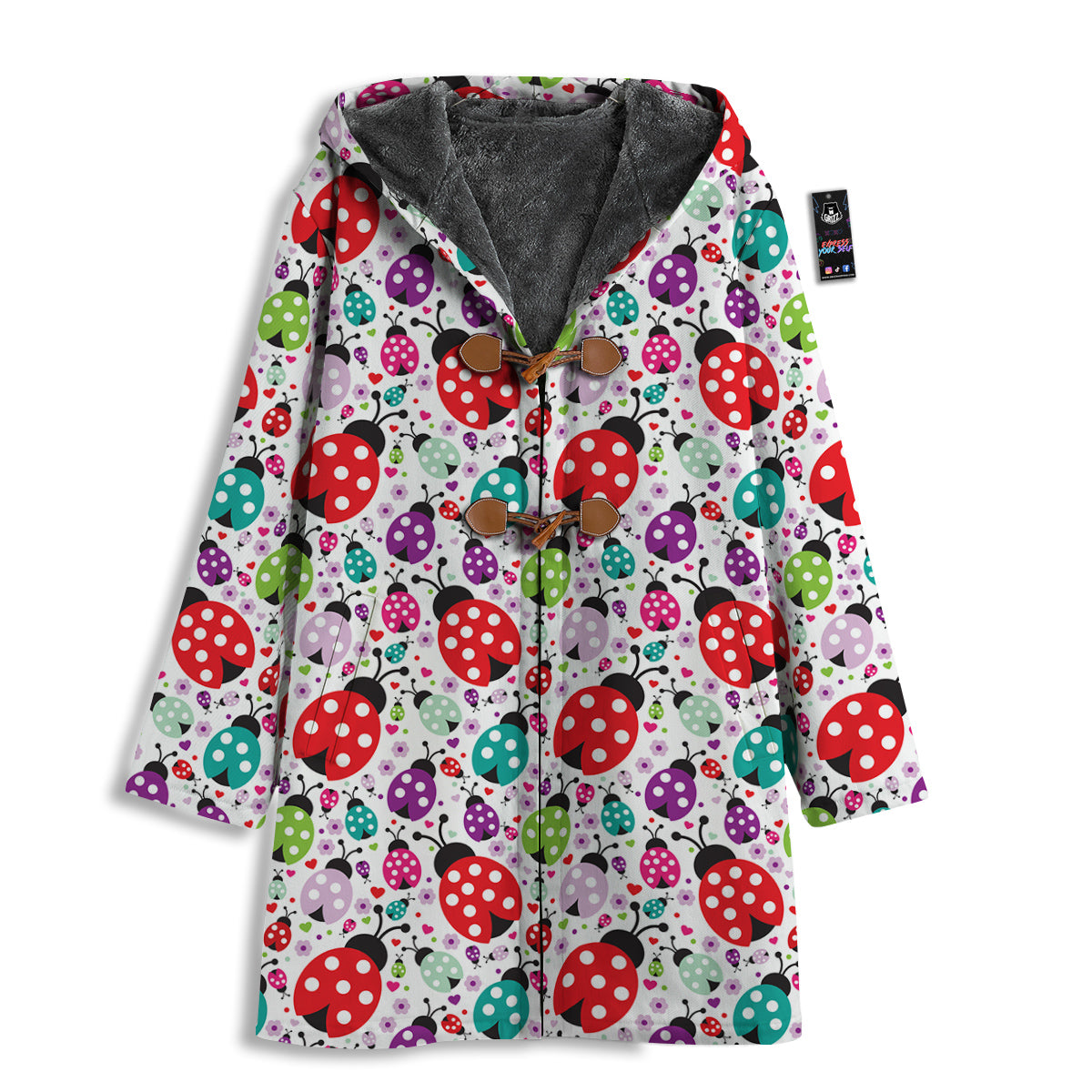 Ladybug Cute Print Pattern Men's Windbreaker Jacket-grizzshop
