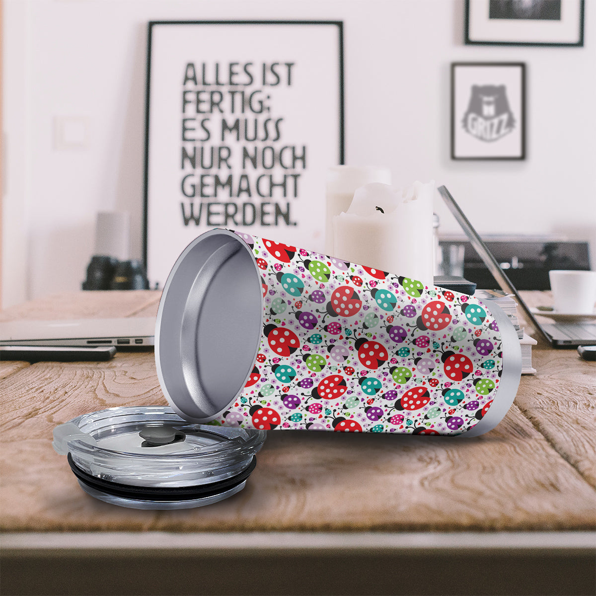 Ladybug Cute Print Pattern Tumbler-grizzshop