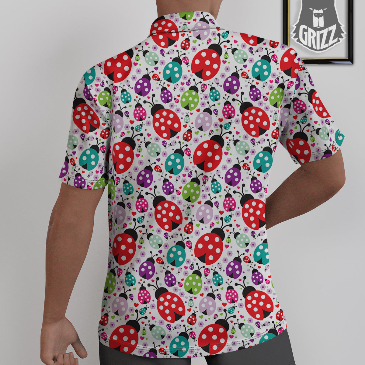 Ladybug Cute Print Pattern Untucked Shirts-grizzshop