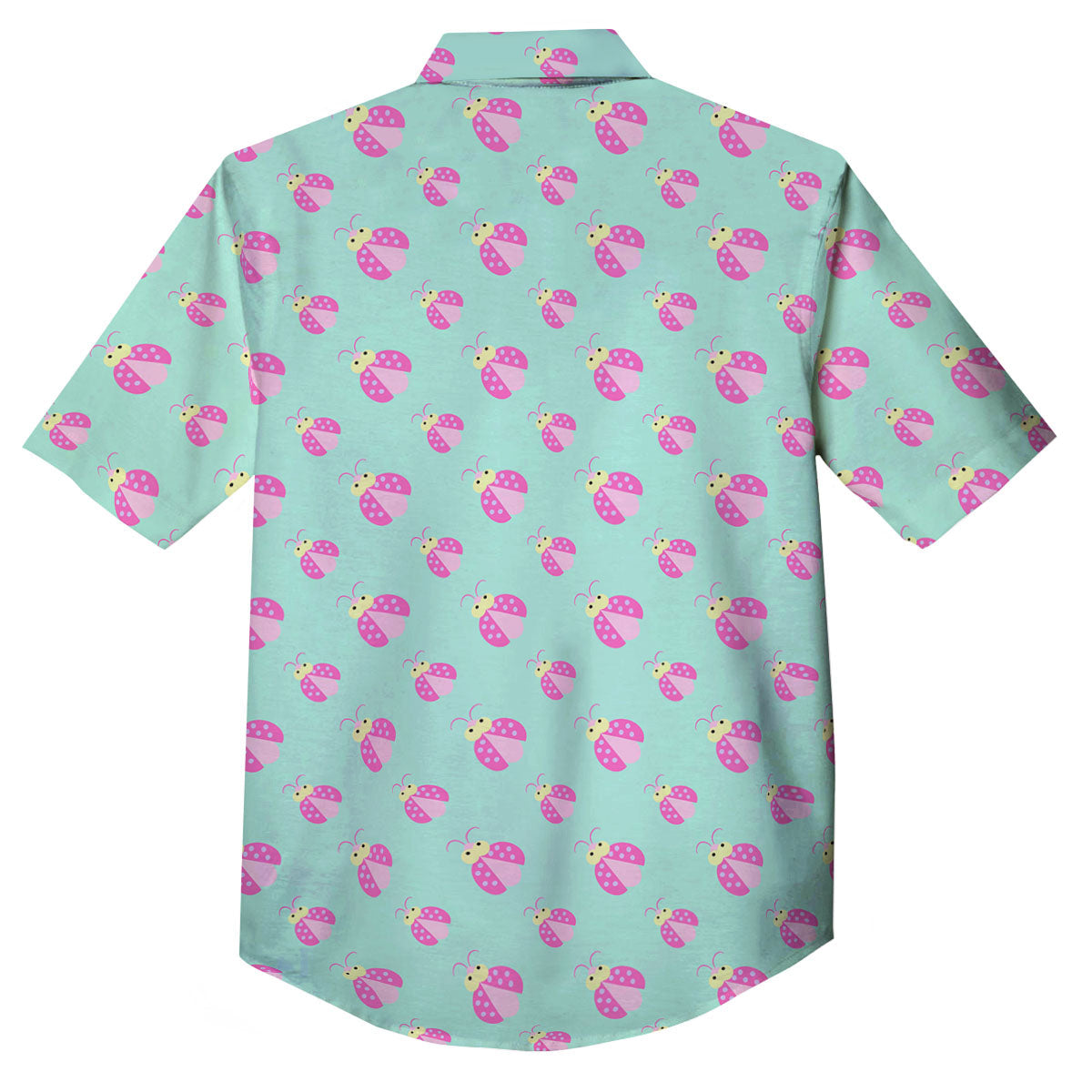 Ladybug Pink Print Pattern Button Up Shirt-grizzshop