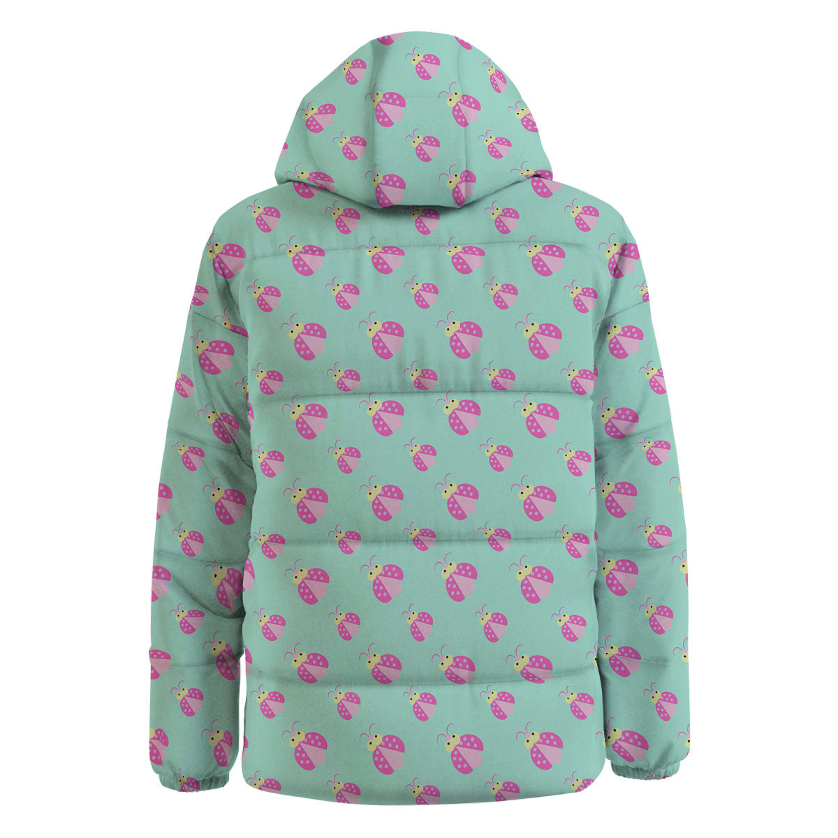 Ladybug Pink Print Pattern Down Jacket-grizzshop