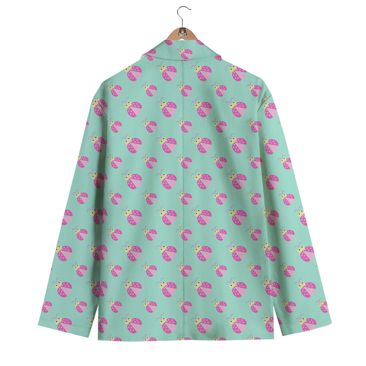 Ladybug Pink Print Pattern Men's Blazer-grizzshop