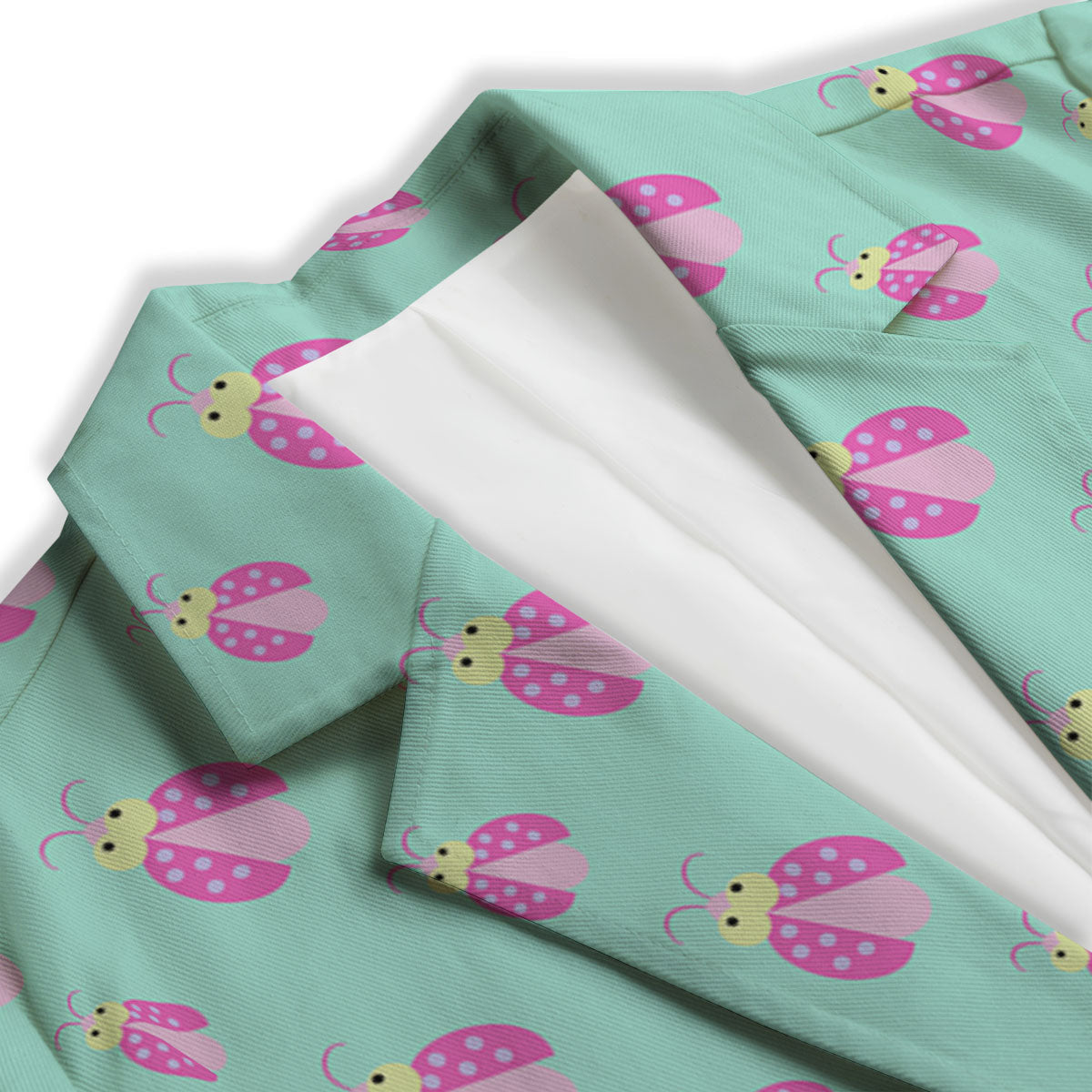 Ladybug Pink Print Pattern Women's Blazer-grizzshop