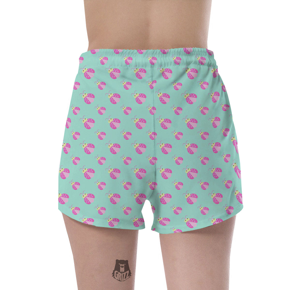 Ladybug Pink Print Pattern Women's Shorts-grizzshop