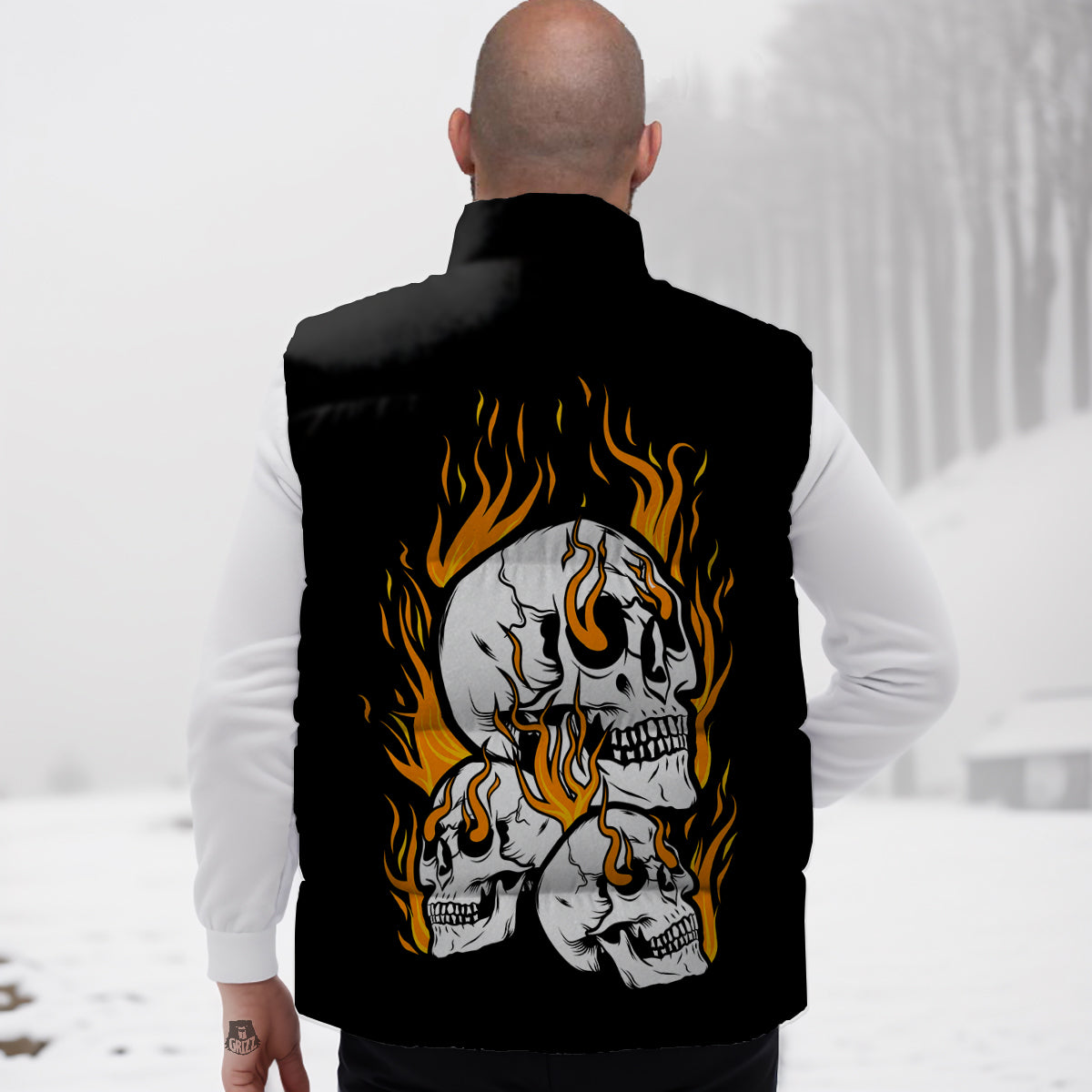 Ladybug Print Pattern Down Vest-grizzshop