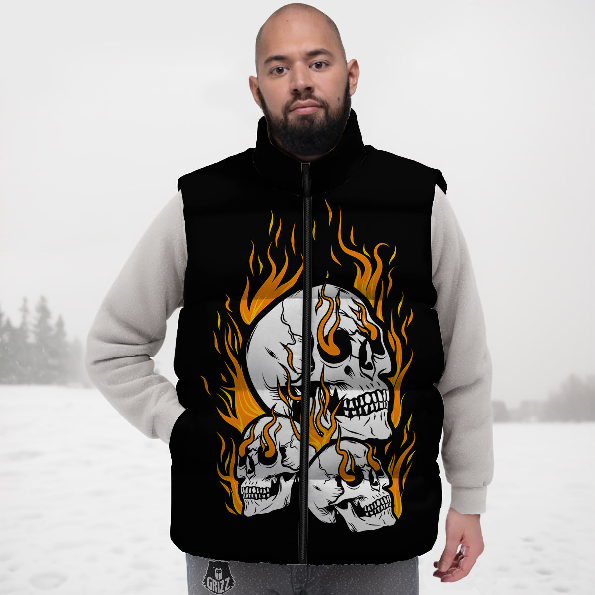 Ladybug Print Pattern Down Vest-grizzshop