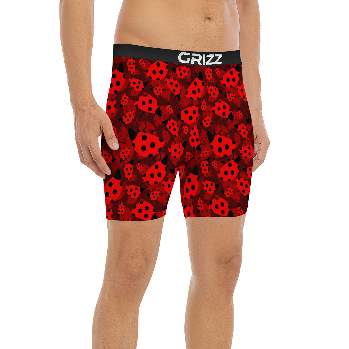 Ladybug Red Print Pattern Boxer Briefs-grizzshop
