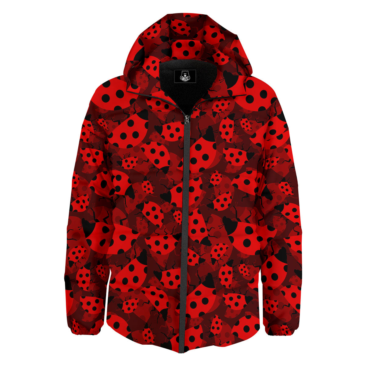 Ladybug Red Print Pattern Down Jacket-grizzshop