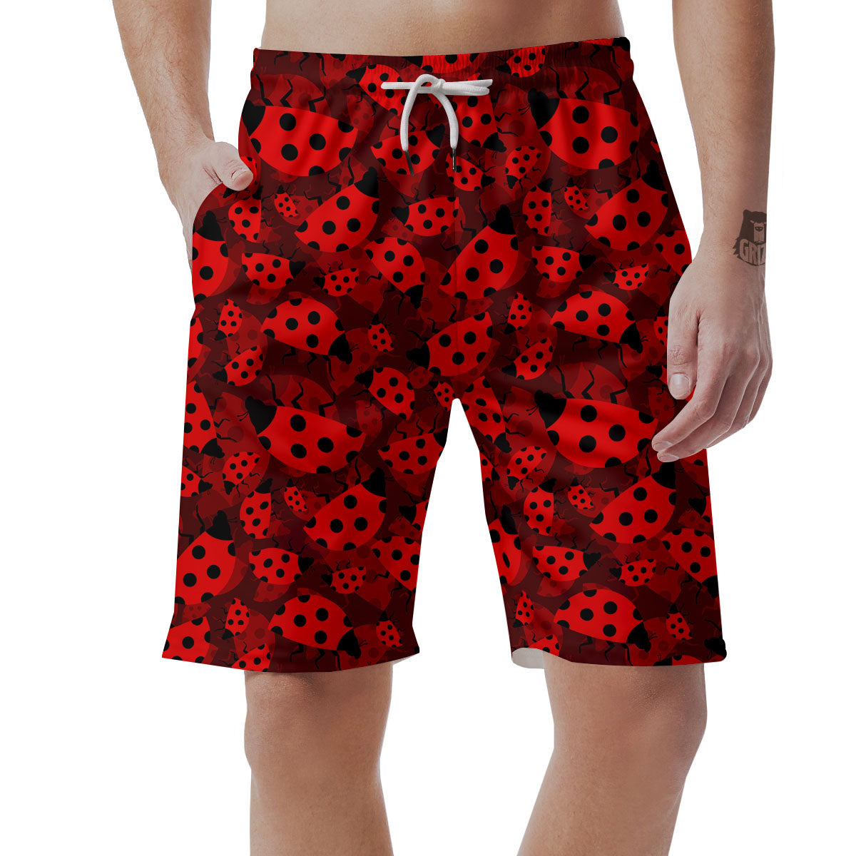Ladybug Red Print Pattern Men's Shorts-grizzshop