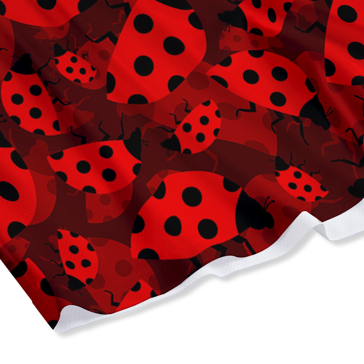 Ladybug Red Print Pattern Mesh Shorts-grizzshop