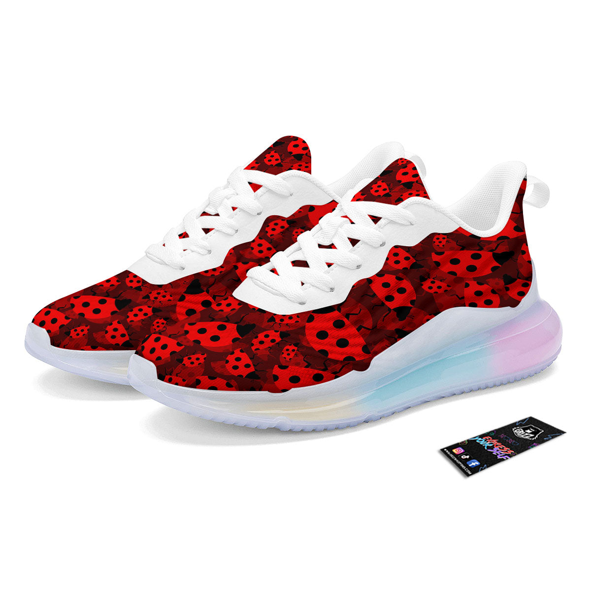 Ladybug Red Print Pattern Running Sneakers-grizzshop