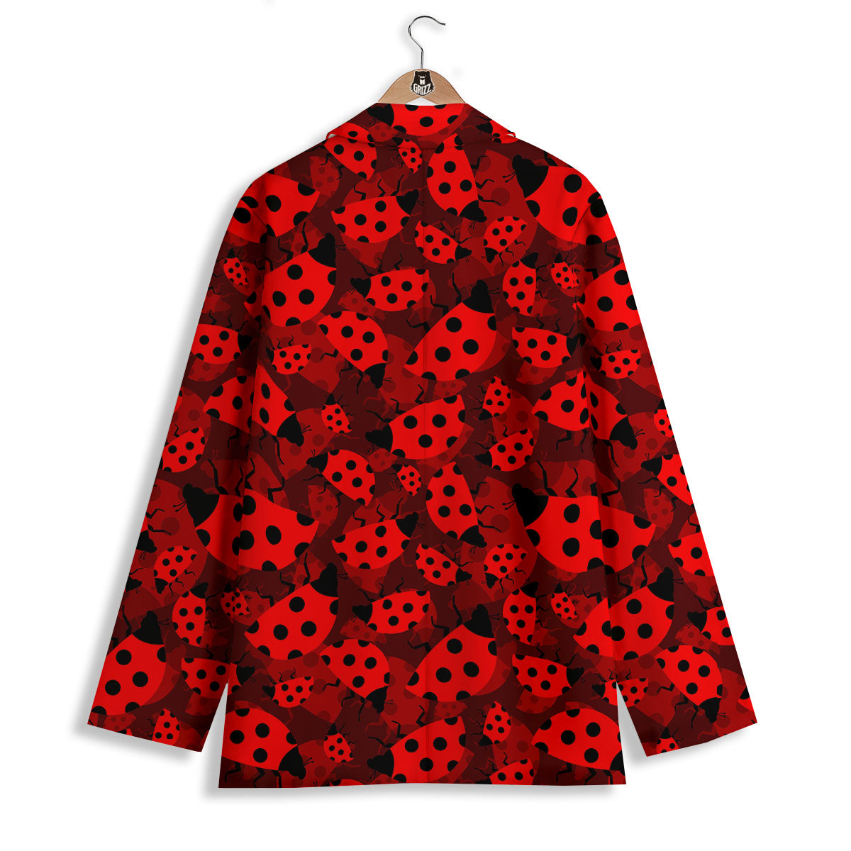 Ladybug Red Print Pattern Women's Blazer-grizzshop