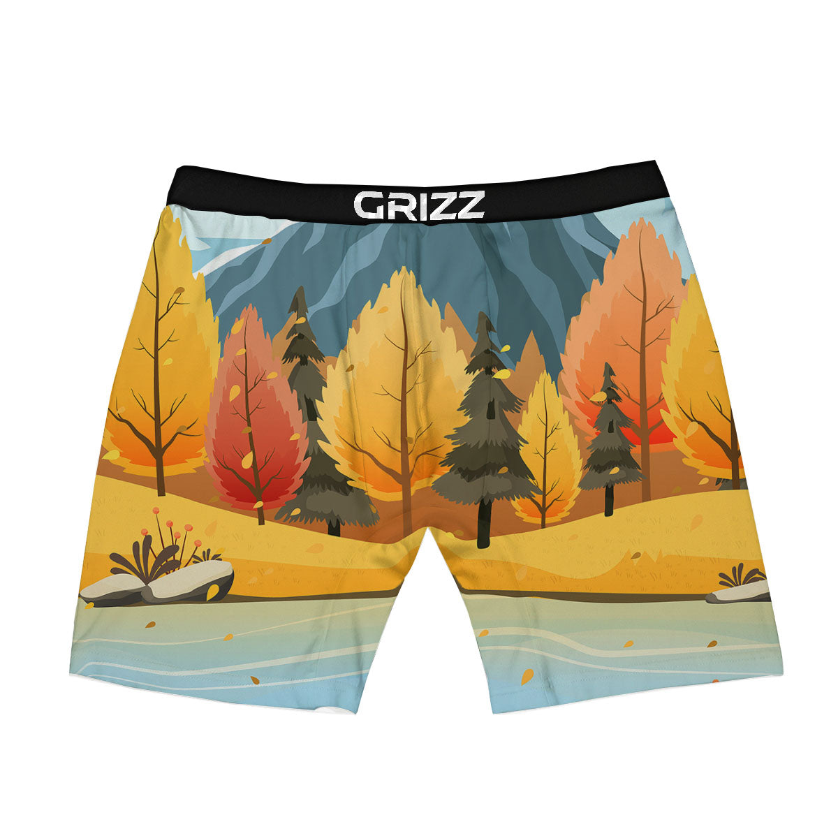 Lake Autumn Print Boxer Briefs-grizzshop