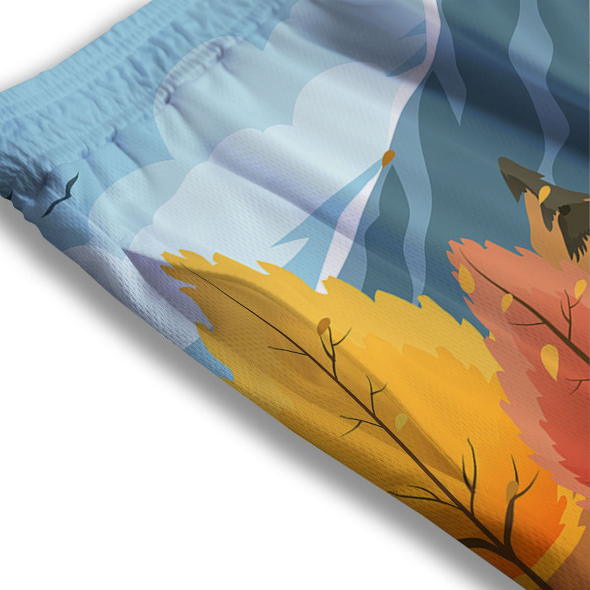 Maple Leaves Fall Autumn Print Mesh Shorts