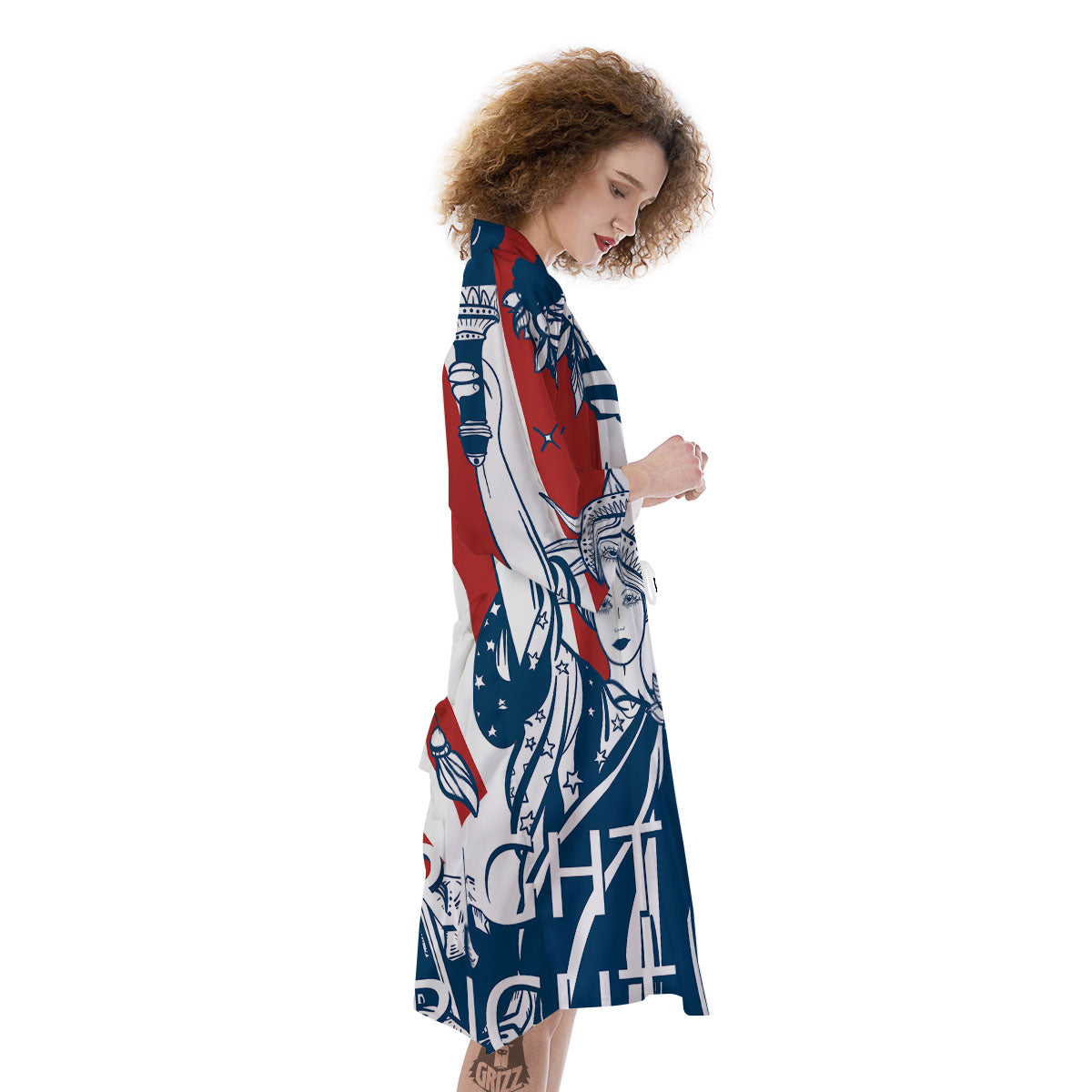 Land Of Liberty American Print Kimono-grizzshop
