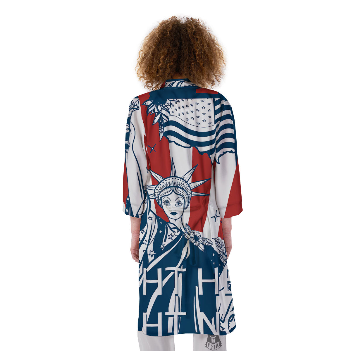 Land Of Liberty American Print Kimono-grizzshop