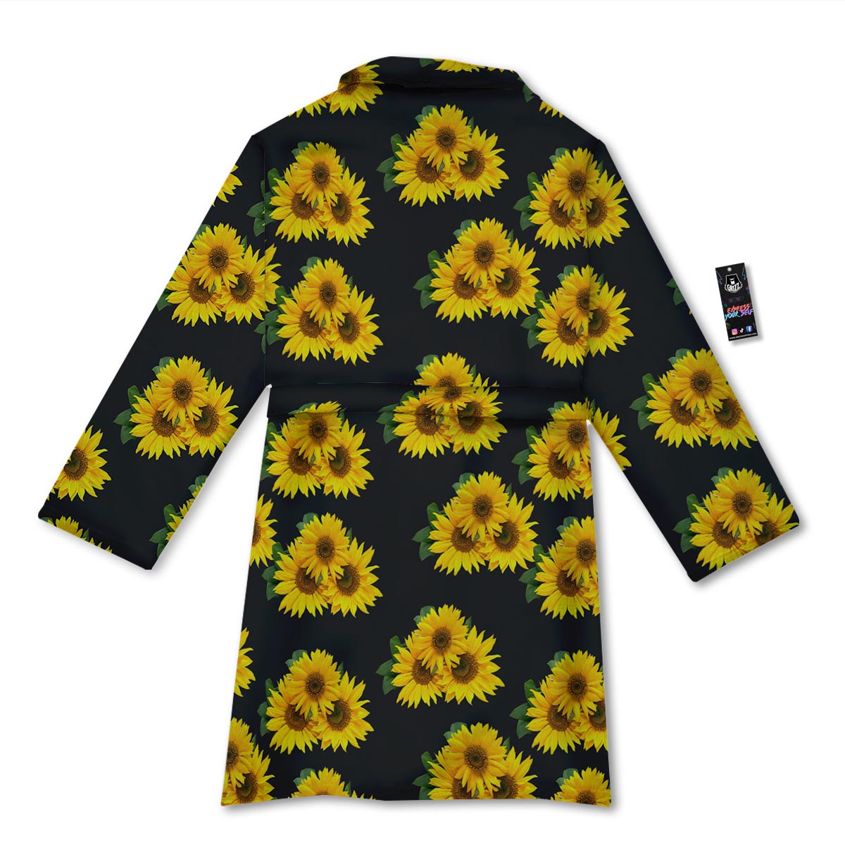 Landscape Sunflower Print Pattern Bathrobe-grizzshop