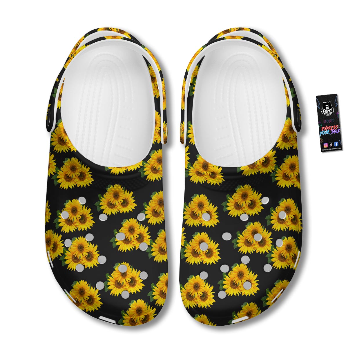 Landscape Sunflower Print Pattern Clog-grizzshop