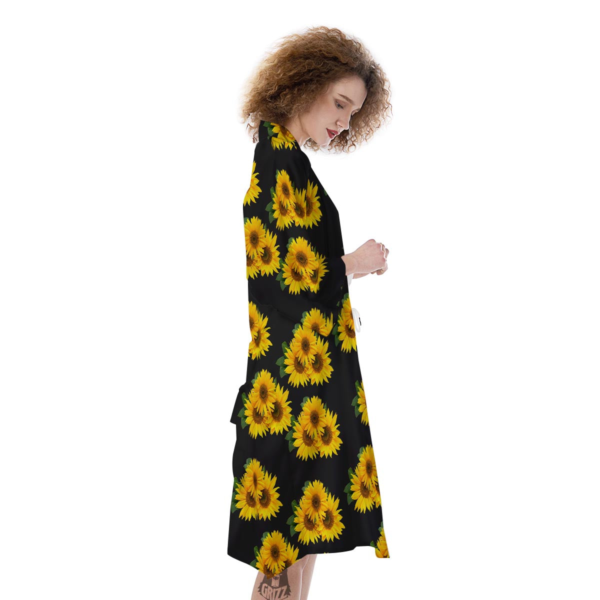 Landscape Sunflower Print Pattern Kimono-grizzshop