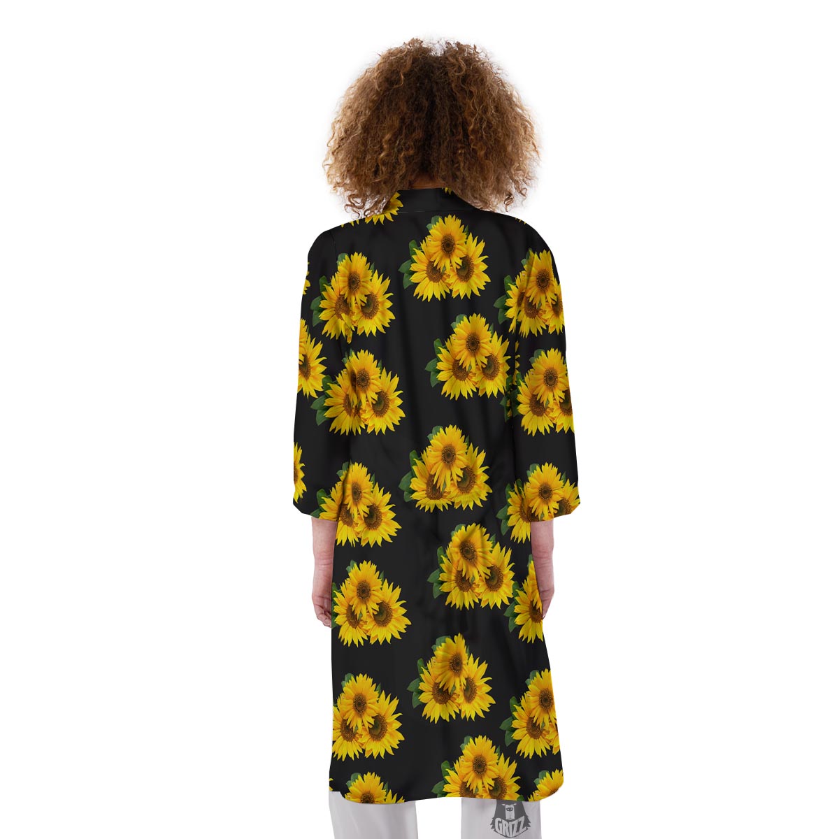 Landscape Sunflower Print Pattern Kimono-grizzshop