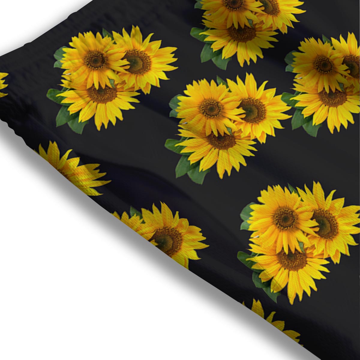 Landscape Sunflower Print Pattern Mesh Shorts