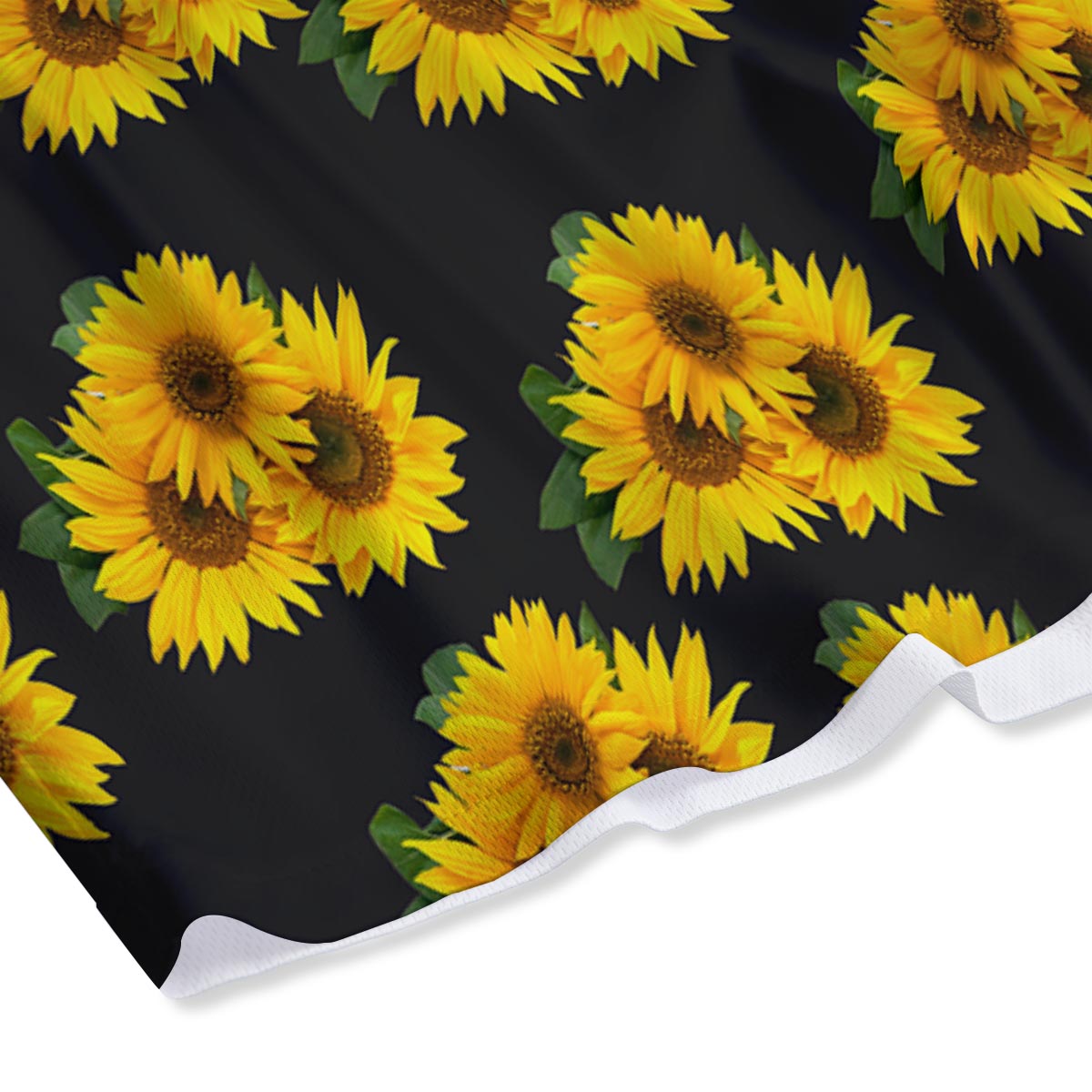 Landscape Sunflower Print Pattern Mesh Shorts