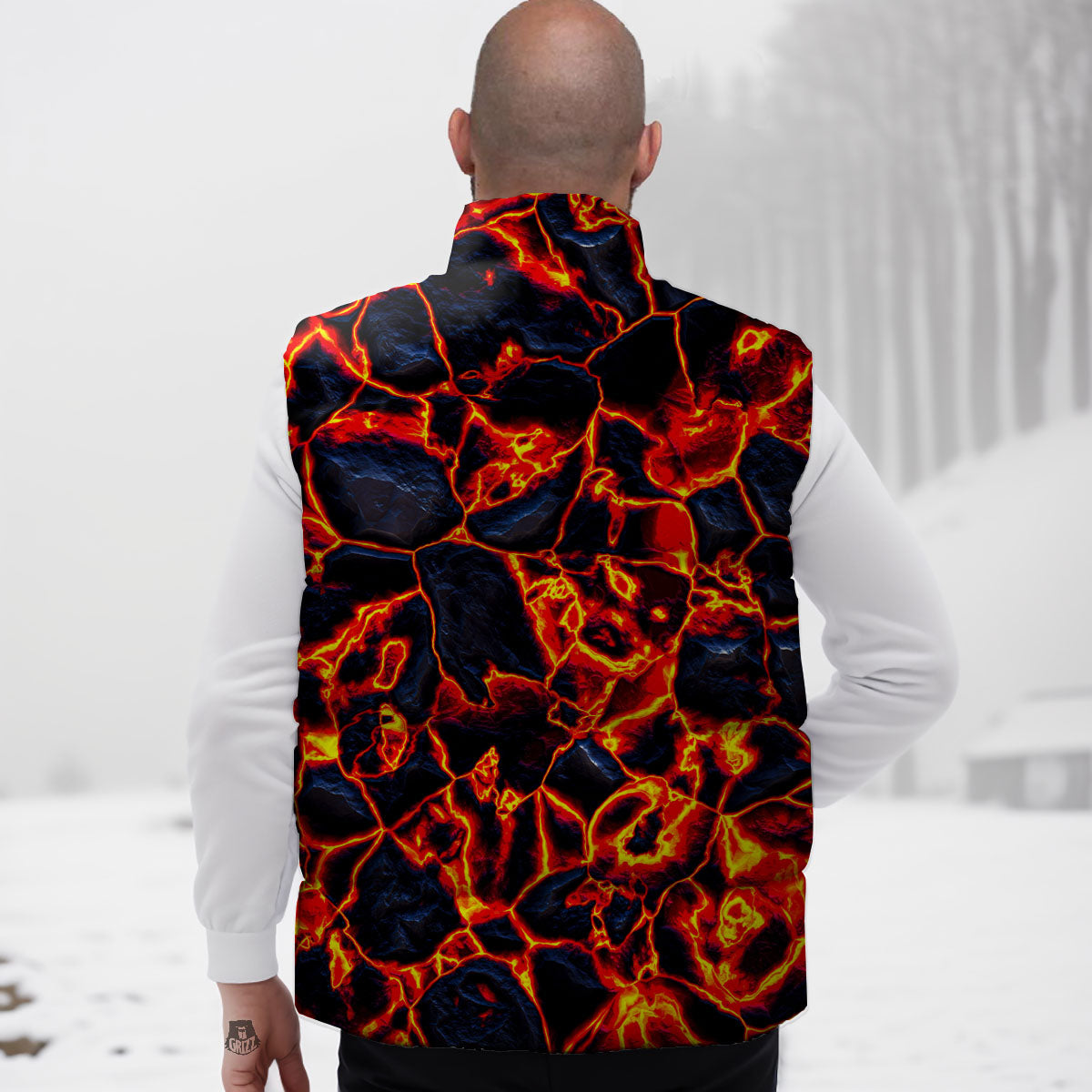 Lava Molten Print Down Vest