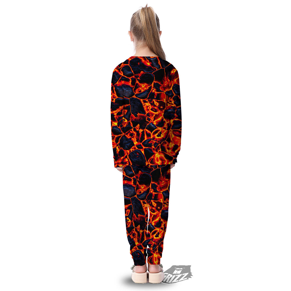 Lava Molten Print Kid's Pajamas-grizzshop