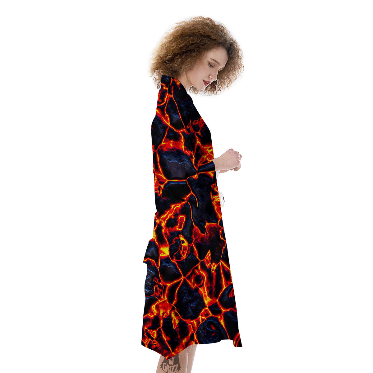 Lava Molten Print Kimono-grizzshop