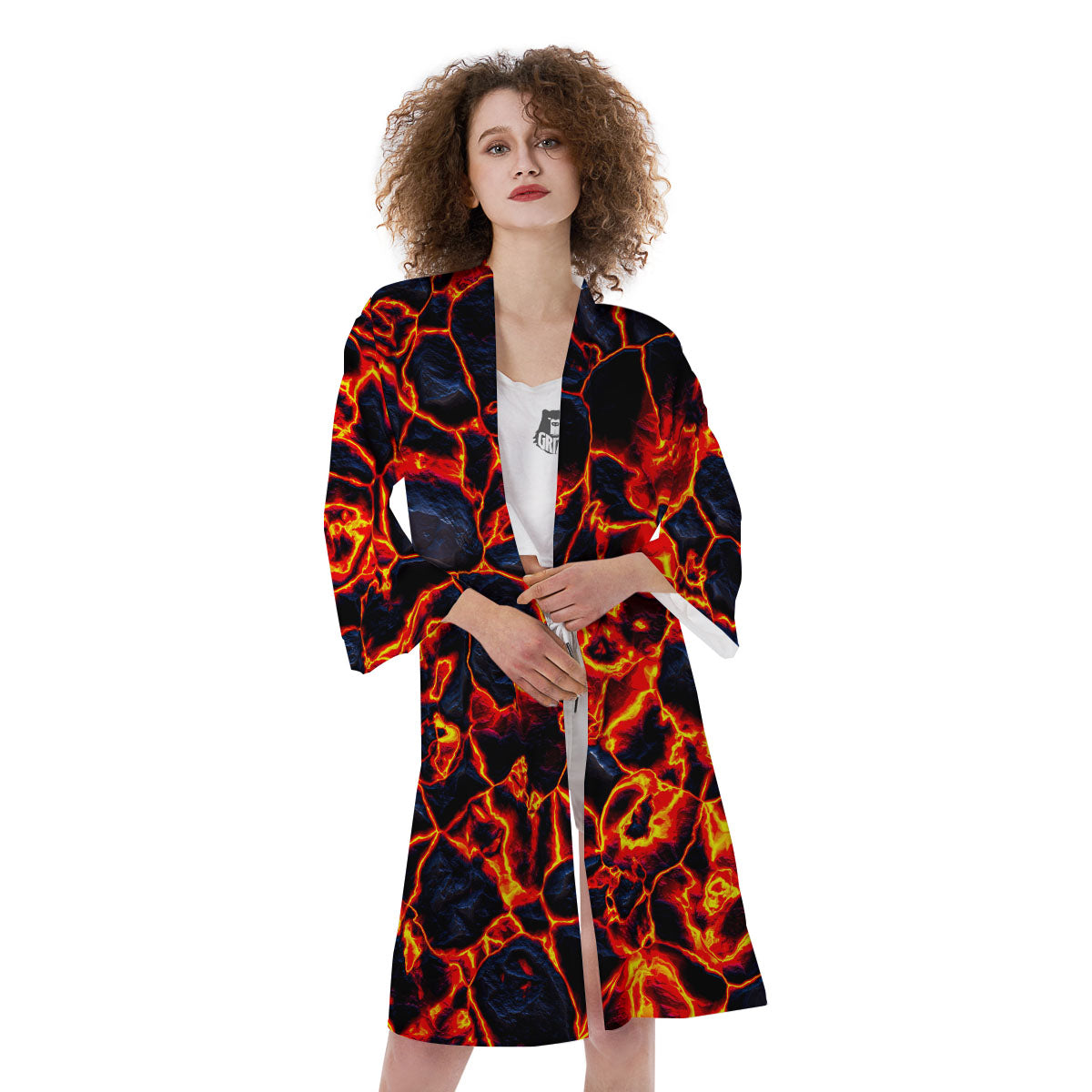 Lava Molten Print Kimono-grizzshop