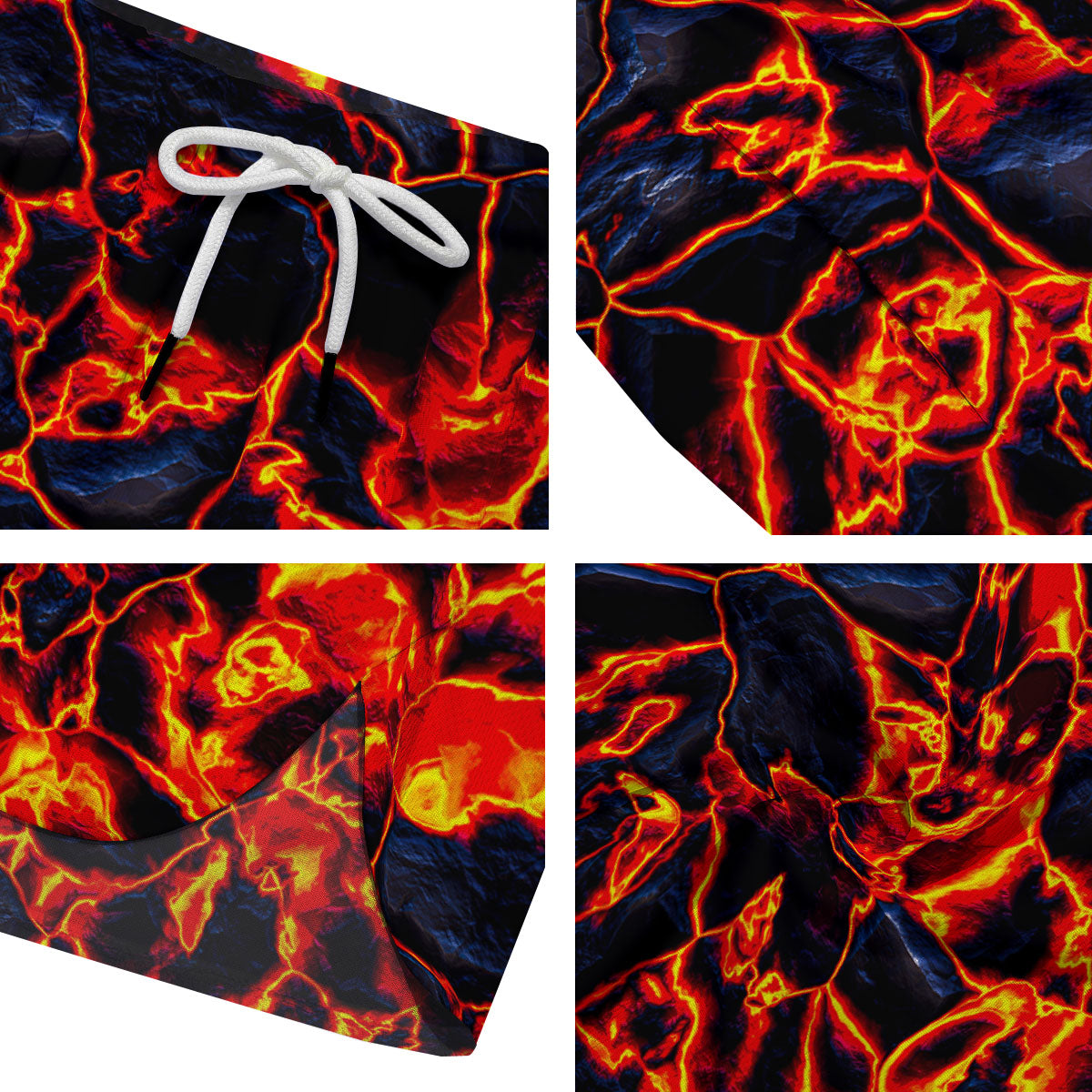 Lava Molten Print Men's Running Shorts-grizzshop